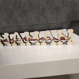 Décoration en bois “MAMAN – Je t’aime”