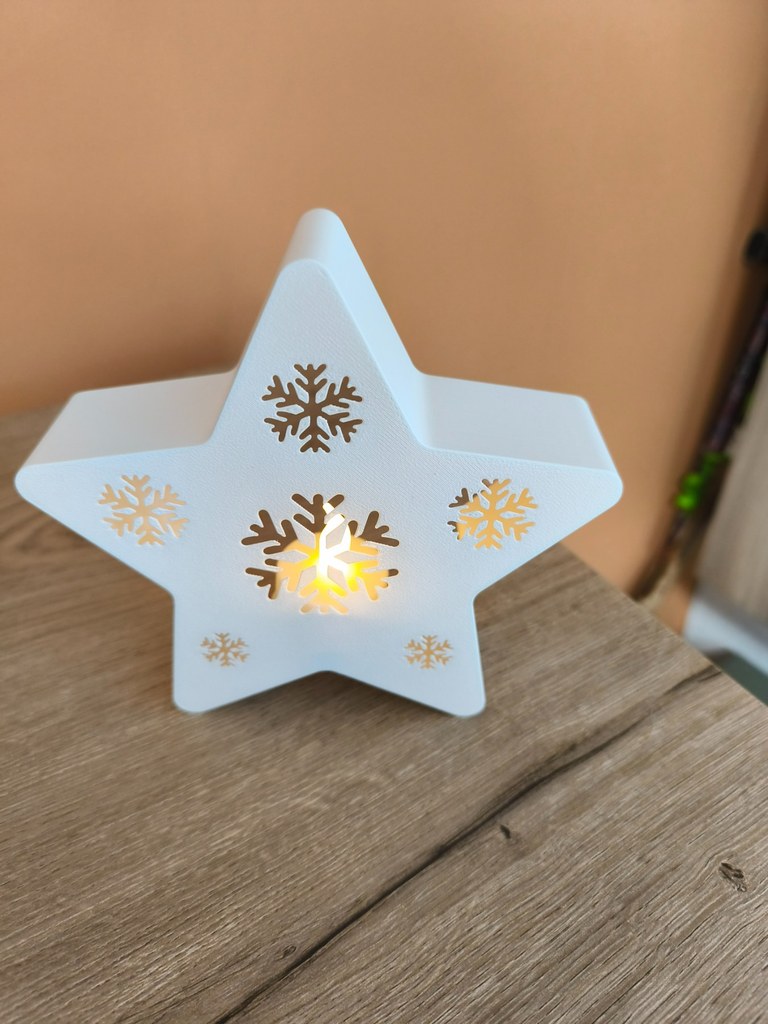 Étoile photophore flocon blanc