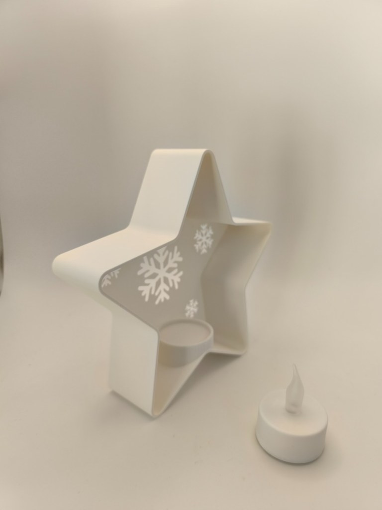 Étoile photophore flocon blanc – Image 3