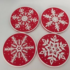 Lot de 4 sous-verres Noël flocon