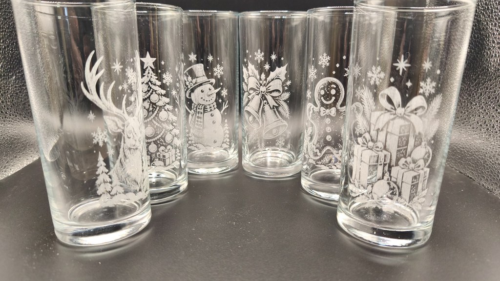 Verres à eau de Noël – collection de 6 motifs