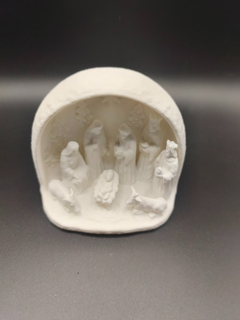 Crèche de Noël blanche à poser – Image 2