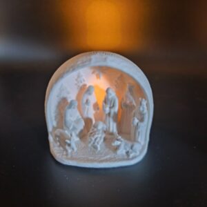 Crèche de Noël blanche à poser
